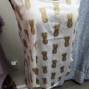 White and Gold Pineapple Camisole
